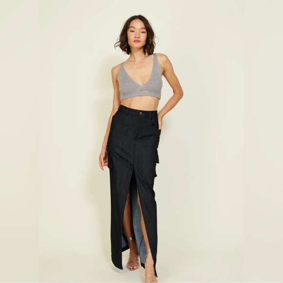 New NWT Line and Dot Mora Maxi Skirt in Charcoal Size XS - Picture 12 of 16